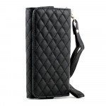 Wholesale iPhone 5 5C 5S Universal Flip Leather Wallet Case with Strap (Black)